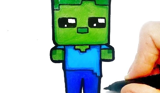 Простая детская раскраска Minecraft