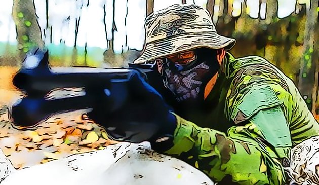 Солдаты в действии пазл
