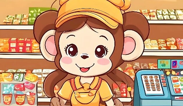 Милый магазин обезьянки