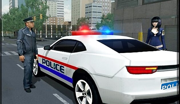 Американский быстрый полицейский автомобиль вождения 3D